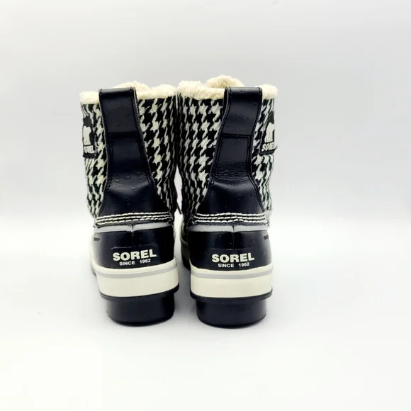 SOREL Tivoli Tweed Houndstooth Boots Size 5 Lace Up Waterproof Rain Snow - Picture 13 of 15